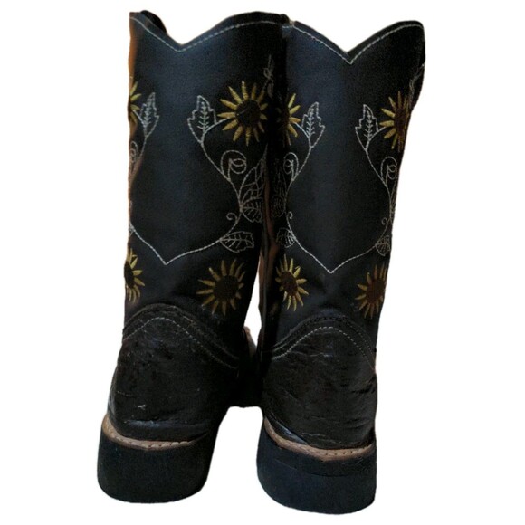 Women's El Carril Brown Embroidered Cowboy Western Boots - Sz 24 Mexico Sz 7 - Picture 3 of 3